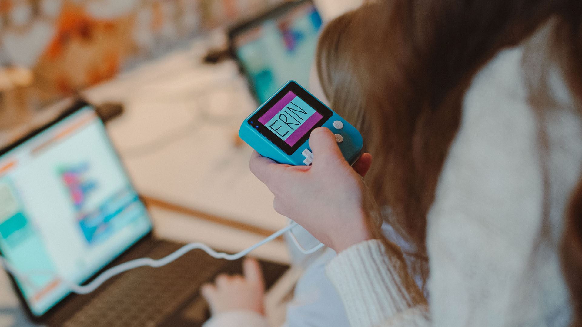 Students taking part in a hands-on coding and technology workshop at STEAM Studio.