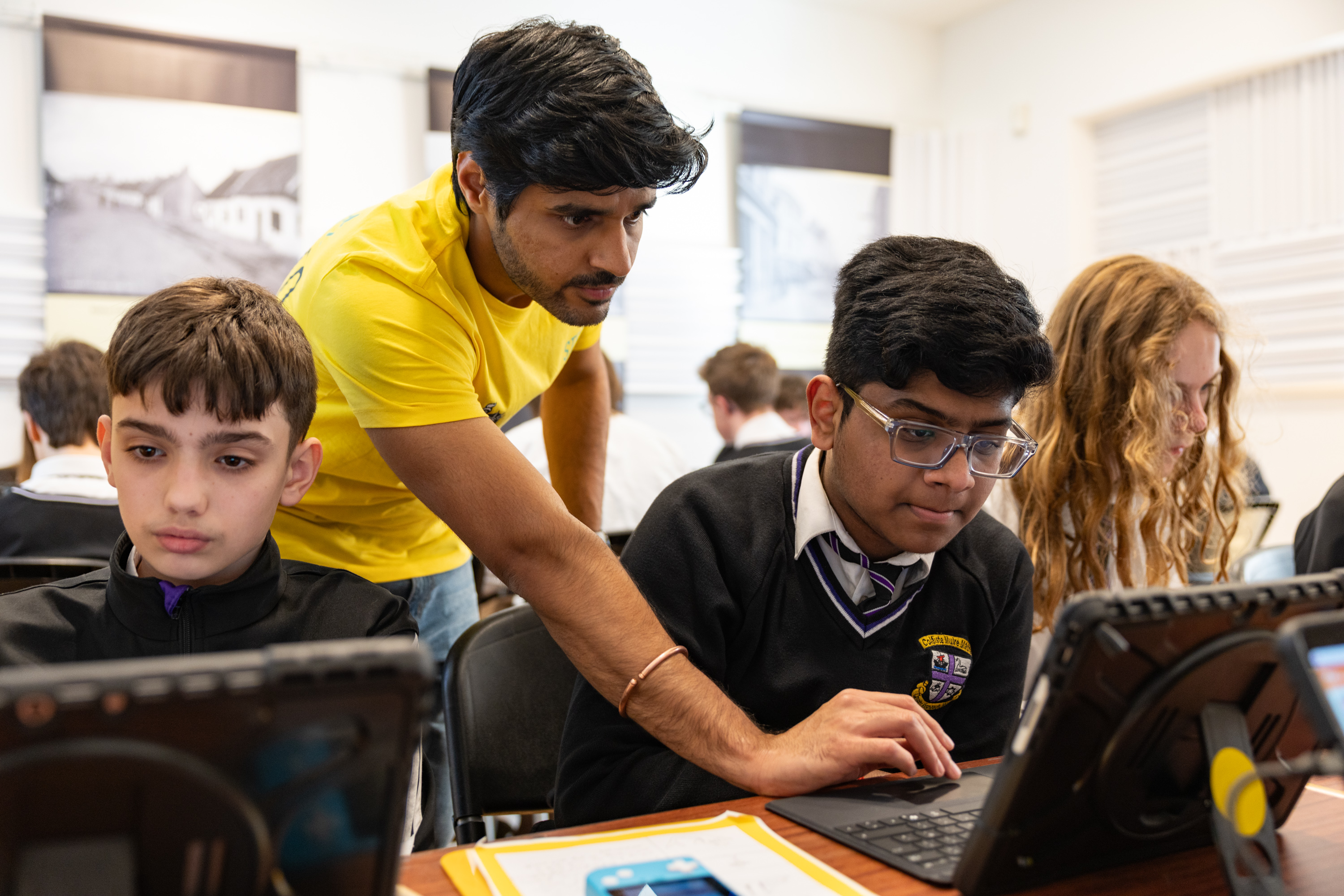 Students taking part in a STEAM Studio activity