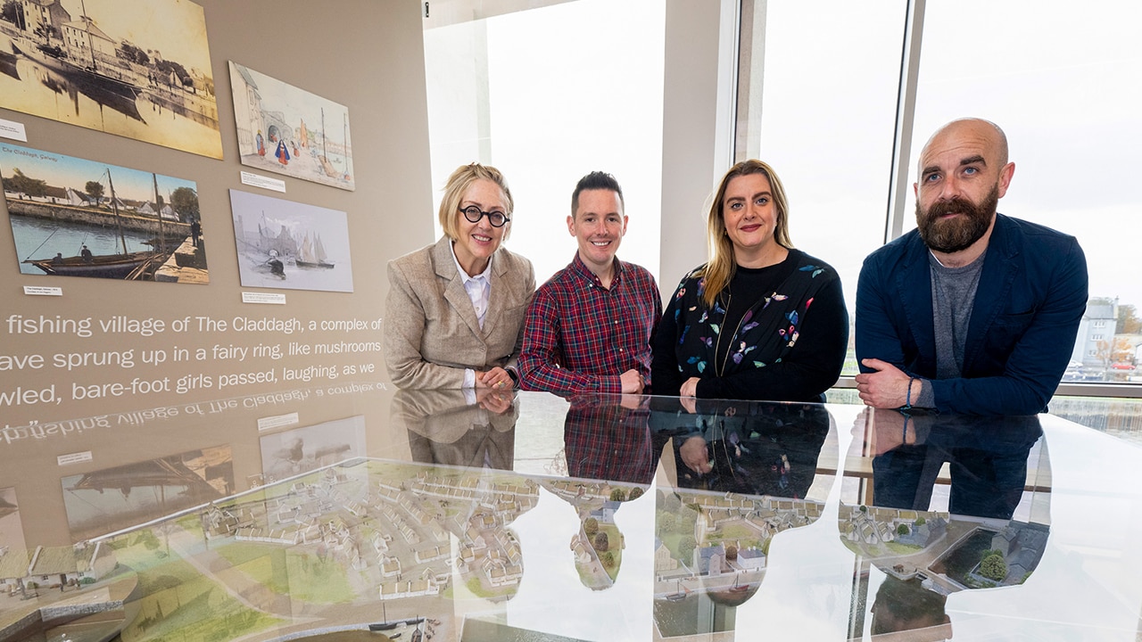 Four individuals standing in Galway City Museum